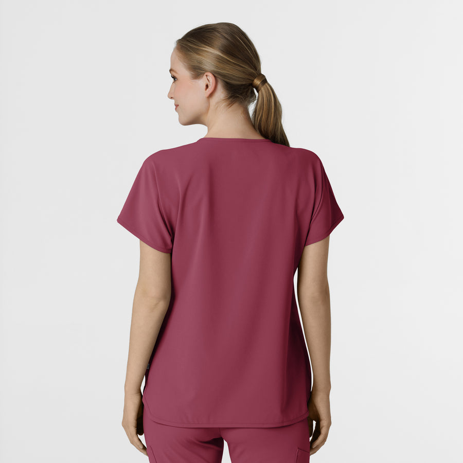 RENEW Women's Dolman Scrub Top Carnation back view