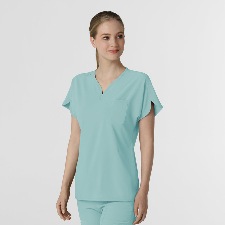 RENEW Women's Dolman Scrub Top Coastal Blue side view