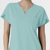 RENEW Women's Dolman Scrub Top Coastal Blue front detail