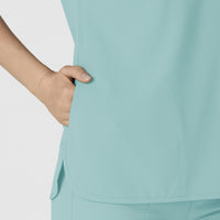 RENEW Women's Dolman Scrub Top Coastal Blue side detail 1