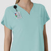 RENEW Women's Dolman Scrub Top Coastal Blue side detail 2
