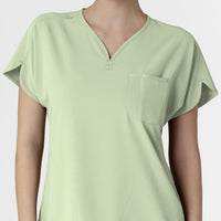 RENEW Women's Dolman Scrub Top Fresh Mint front detail