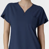 RENEW Women's Dolman Scrub Top Navy front detail