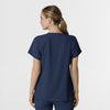 RENEW Women's Dolman Scrub Top Navy back view