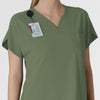 RENEW Women's Dolman Scrub Top Olive side detail 2