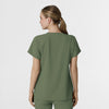 RENEW Women's Dolman Scrub Top Olive back view