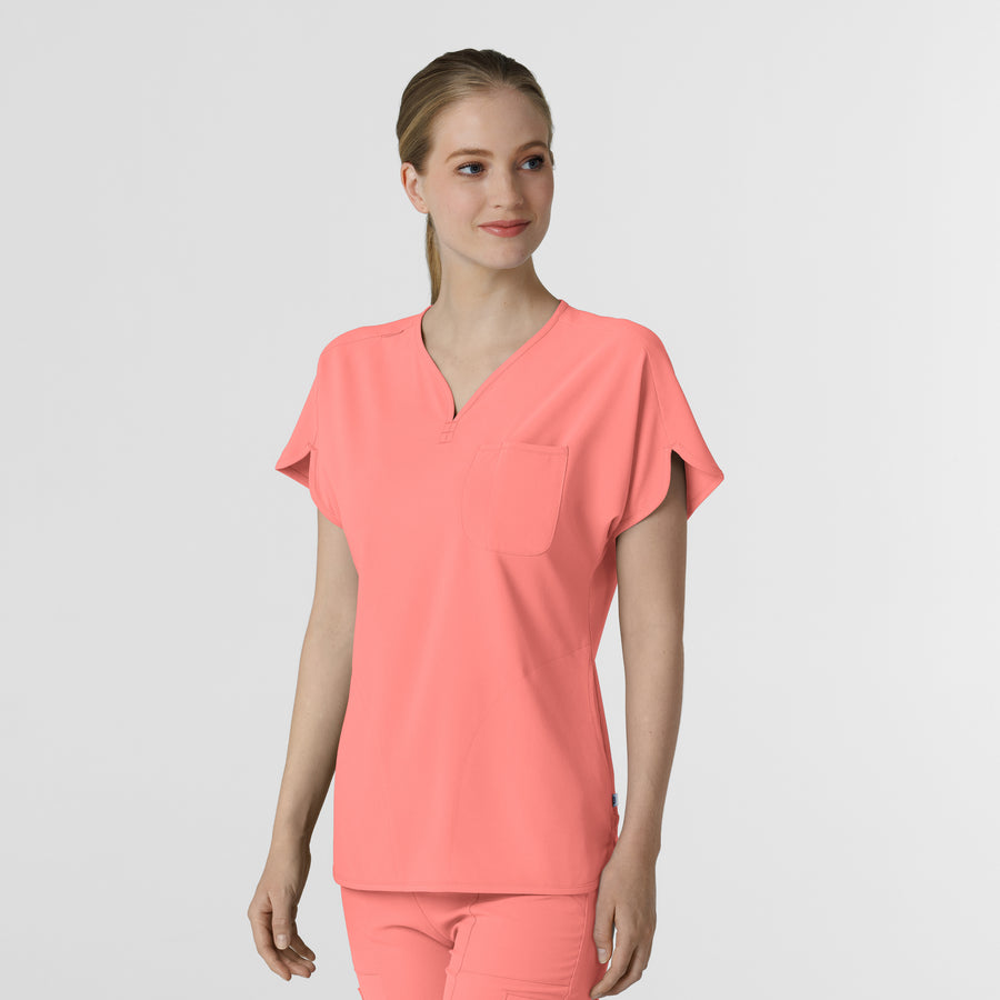 RENEW Women's Dolman Scrub Top Paradise Pink side view