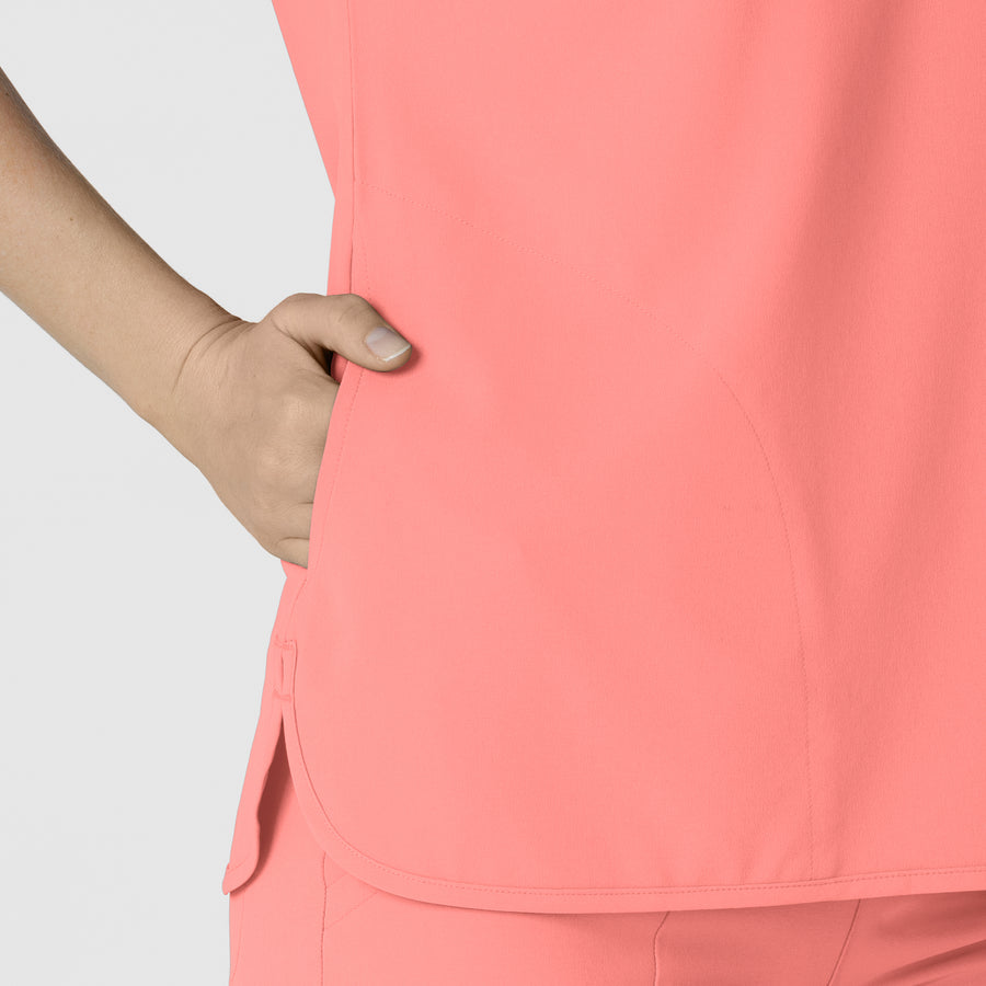 RENEW Women's Dolman Scrub Top Paradise Pink side detail 1