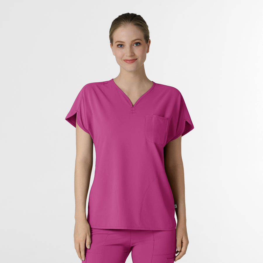 RENEW Women's Dolman Scrub Top Raspberry