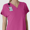 RENEW Women's Dolman Scrub Top Raspberry side detail 2
