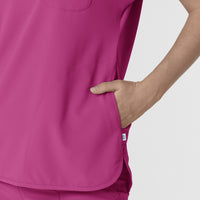 RENEW Women's Dolman Scrub Top Raspberry back detail