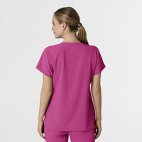 RENEW Women's Dolman Scrub Top Raspberry back view