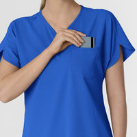 RENEW Women's Dolman Scrub Top Royal hemline detail