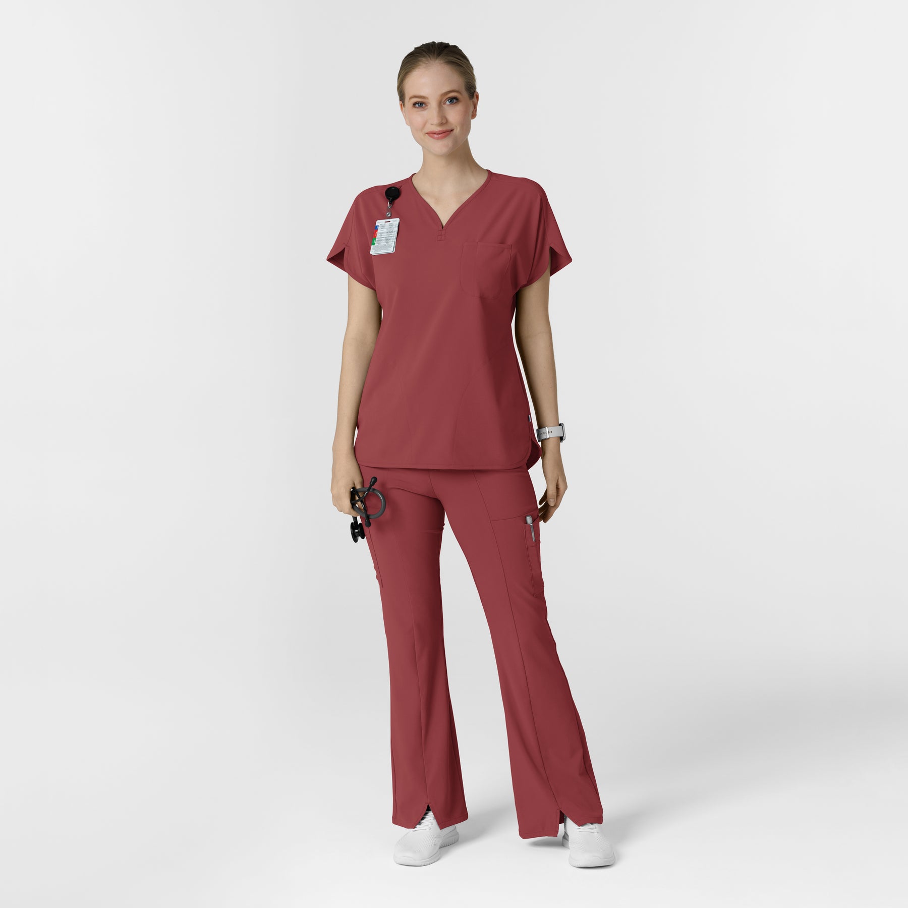 RENEW Women's Dolman Scrub Top - Ruby scrub set