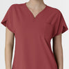 RENEW Women's Dolman Scrub Top - Ruby neckline