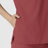 RENEW Women's Dolman Scrub Top - Ruby side pocket