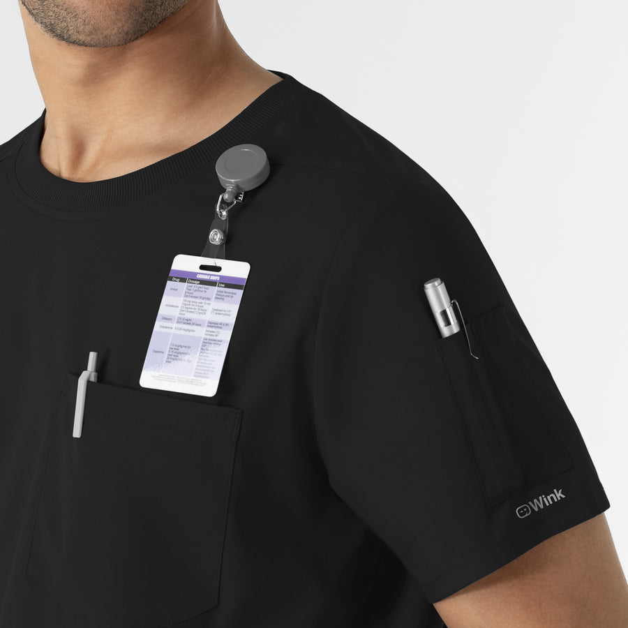 Boundless Men’s Classic Scrub Tee Black side detail 1