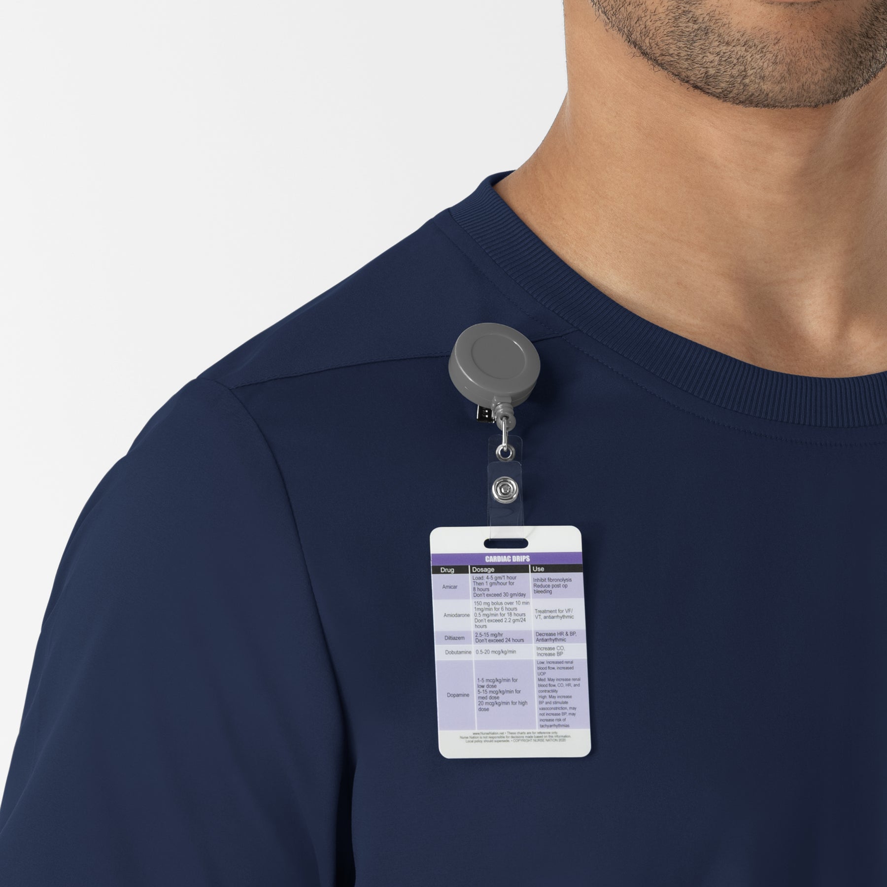 Boundless Men’s Classic Scrub Tee Navy side detail 2