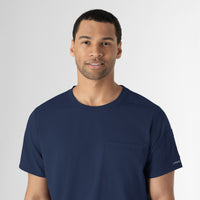 Boundless Men’s Classic Scrub Tee Navy hemline detail