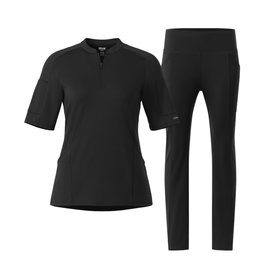 Renew Knit Mid Sleeve and Straight Leg Yoga Scrub Set