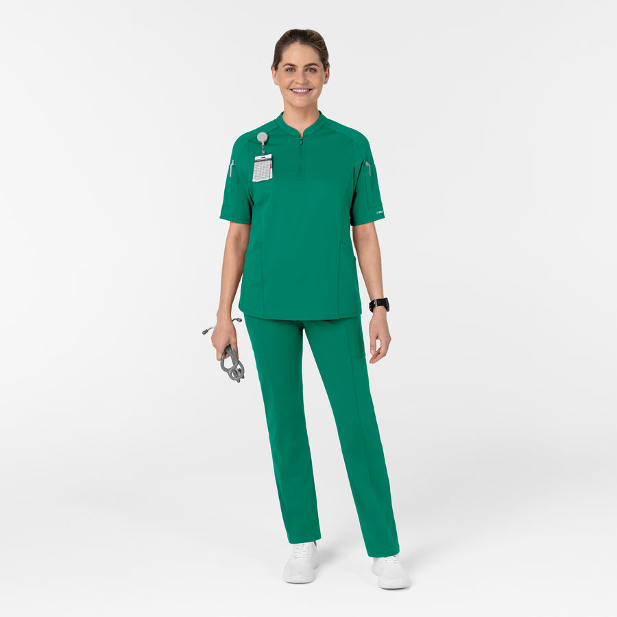 RENEW Women's The Rounds Half-Zip Mid Sleeve Scrub Top Bahama Breeze full scrub set