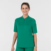 RENEW Women's The Rounds Half-Zip Mid Sleeve Scrub Top Bahama Breeze side view
