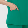 RENEW Women's The Rounds Half-Zip Mid Sleeve Scrub Top Bahama Breeze front detail