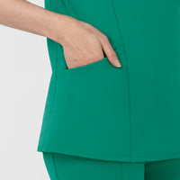 RENEW Women's The Rounds Half-Zip Mid Sleeve Scrub Top Bahama Breeze front detail