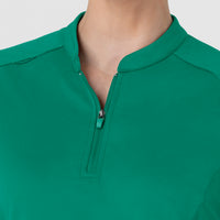 RENEW Women's The Rounds Half-Zip Mid Sleeve Scrub Top Bahama Breeze back detail