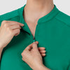 RENEW Knit Women's The Rounds Half-Zip Mid Sleeve Scrub Top - Bahama Breeze