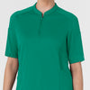 RENEW Knit Women's The Rounds Half-Zip Mid Sleeve Scrub Top - Bahama Breeze