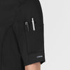 RENEW Women's The Rounds Half-Zip Mid Sleeve Scrub Top Black side detail 2