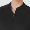 RENEW Women's The Rounds Half-Zip Mid Sleeve Scrub Top Black back detail