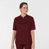 RENEW Knit Knit Women's The Rounds Half-Zip Mid Sleeve Scrub Top Burgundy