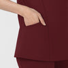 RENEW Knit Knit Women's The Rounds Half-Zip Mid Sleeve Scrub Top Burgundy front detail