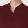 RENEW Knit Knit Women's The Rounds Half-Zip Mid Sleeve Scrub Top Burgundy back detail