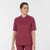 RENEW Women's The Rounds Half-Zip Mid Sleeve Scrub Top Carnation