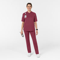 RENEW Women's The Rounds Half-Zip Mid Sleeve Scrub Top Carnation full scrub set