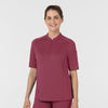 RENEW Women's The Rounds Half-Zip Mid Sleeve Scrub Top Carnation side view