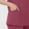 RENEW Women's The Rounds Half-Zip Mid Sleeve Scrub Top Carnation front detail