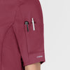 RENEW Women's The Rounds Half-Zip Mid Sleeve Scrub Top Carnation side detail 2