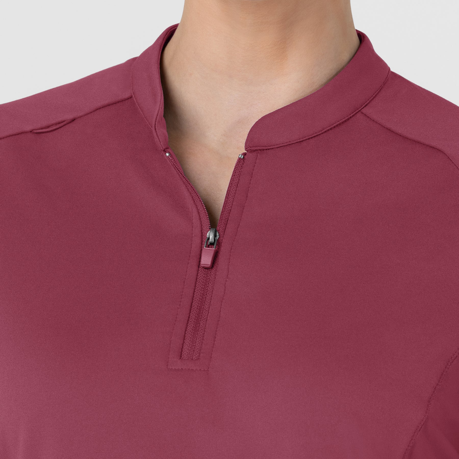 RENEW Women's The Rounds Half-Zip Mid Sleeve Scrub Top Carnation back detail