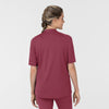 RENEW Women's The Rounds Half-Zip Mid Sleeve Scrub Top Carnation back view