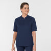 RENEW Women's The Rounds Half-Zip Mid Sleeve Scrub Top Navy