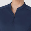 RENEW Women's The Rounds Half-Zip Mid Sleeve Scrub Top Navy back detail