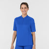 RENEW Women's The Rounds Half-Zip Mid Sleeve Scrub Top Royal side view