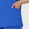 RENEW Women's The Rounds Half-Zip Mid Sleeve Scrub Top Royal side detail 1