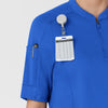 RENEW Women's The Rounds Half-Zip Mid Sleeve Scrub Top Royal hemline detail