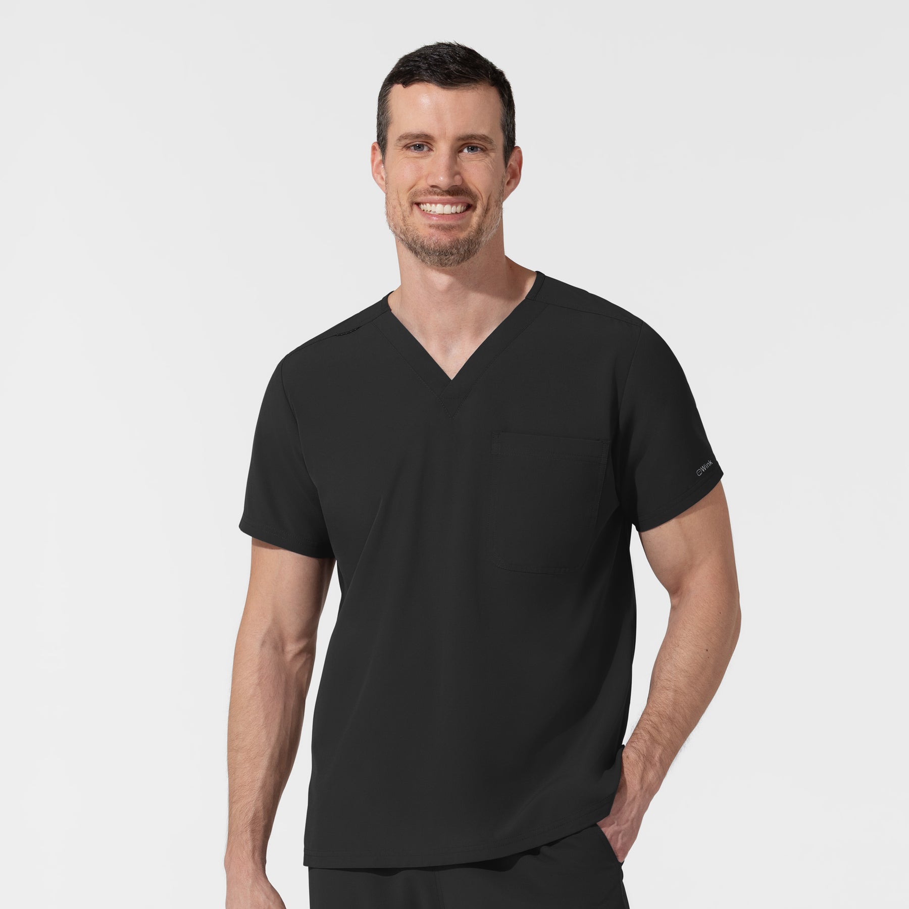 NURTUR Unisex V-Neck Scrub Top - Black men's