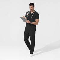 NURTUR Unisex V-Neck Scrub Top - Black men's scrub set